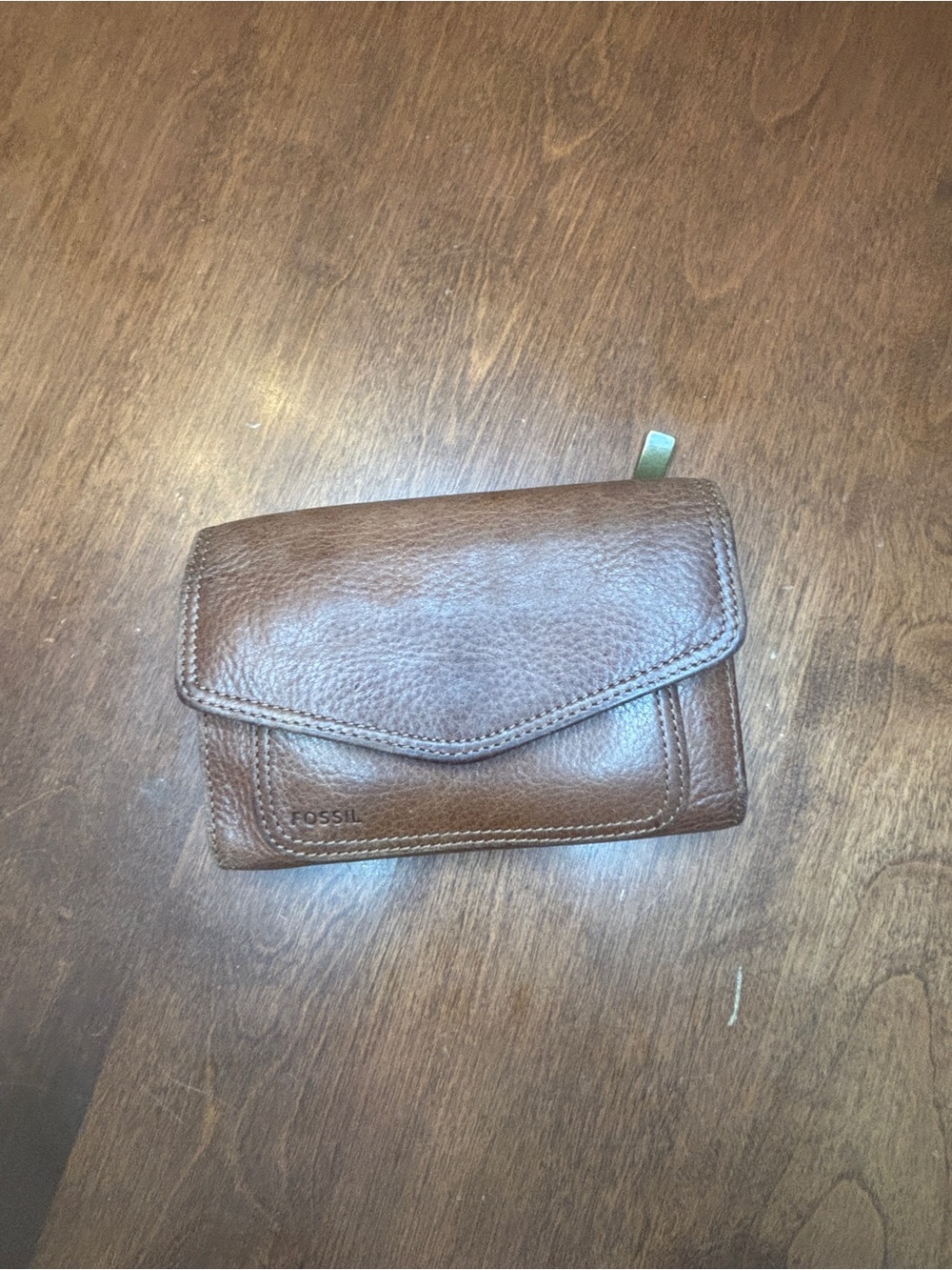 Vintage Fossil Brown Pebbled Leather Wallet
